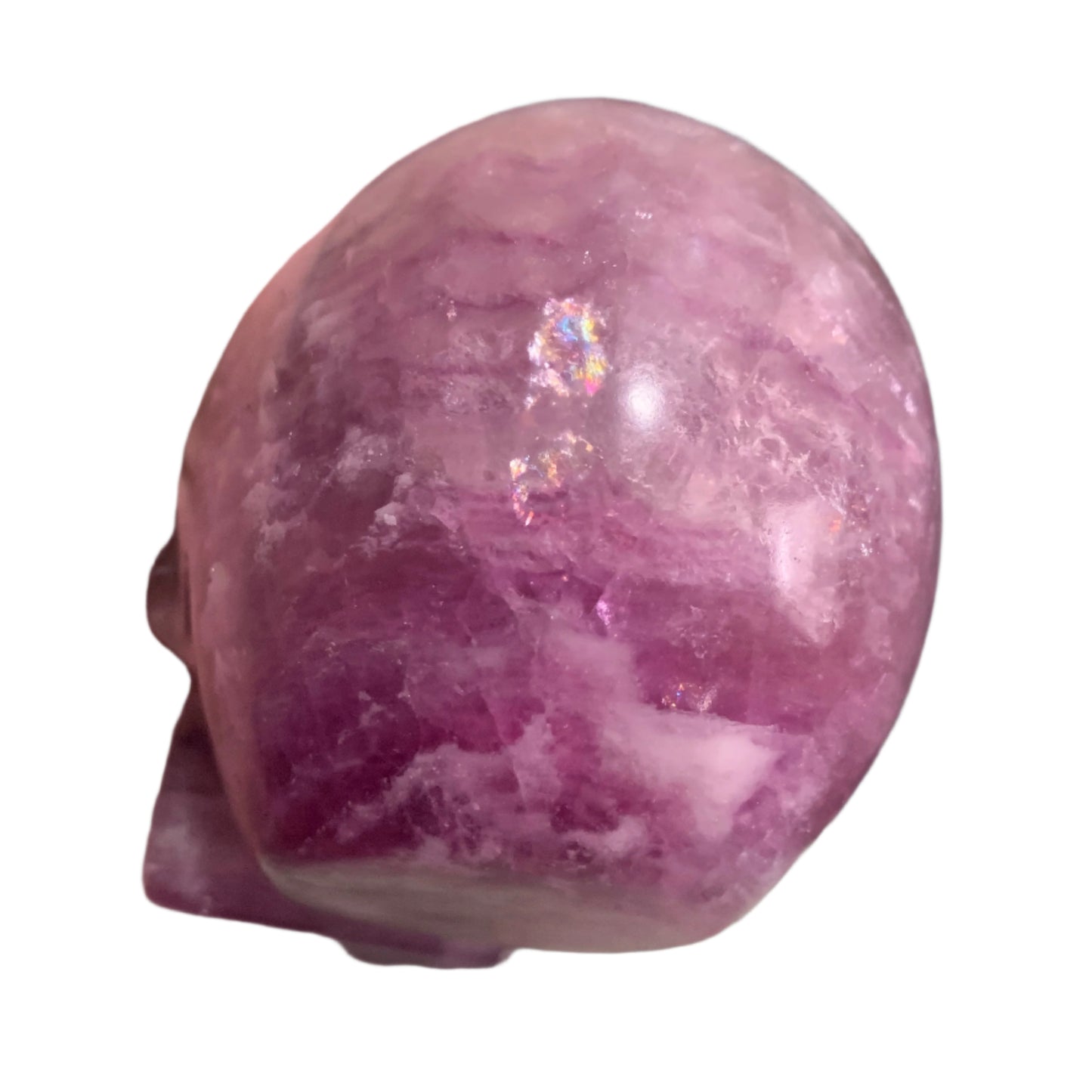 4.8" Rainbow Fluorite Skull w/ Rainbows