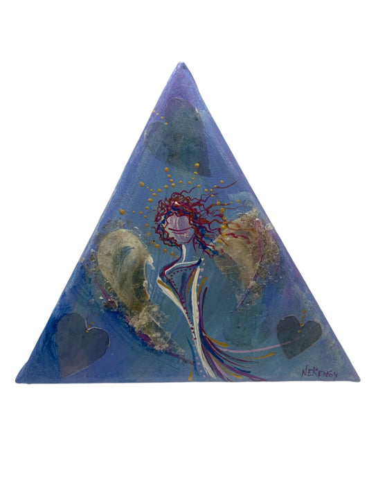 Blue Triangle Angel Painting