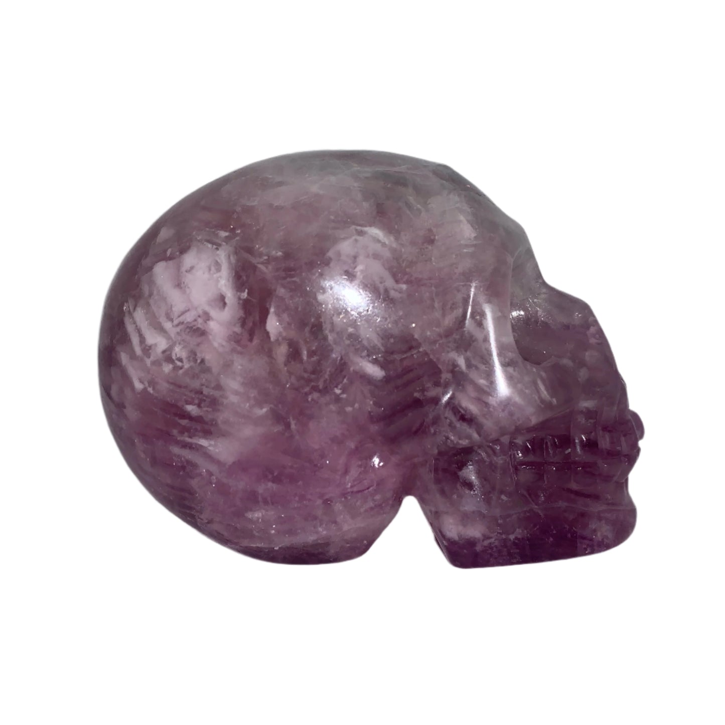 4.8" Rainbow Fluorite Skull w/ Rainbows